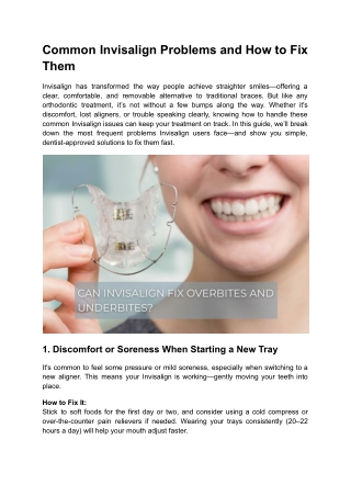 Common Invisalign Problems and How to Fix Them