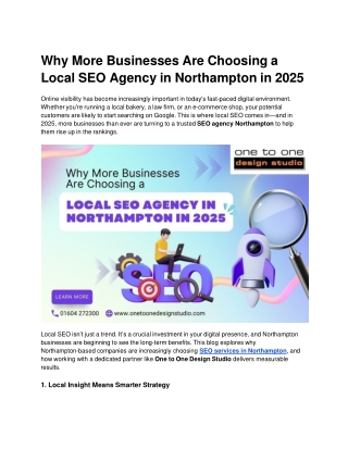 Why More Businesses Are Choosing a Local SEO Agency in Northampton in 2025