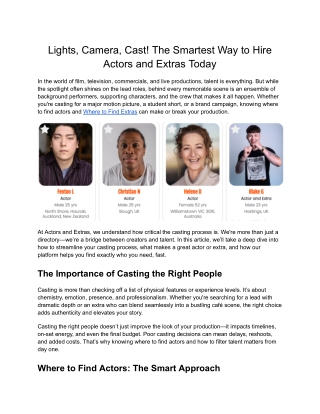 Find Extra Work – Get On Set and Get Paid