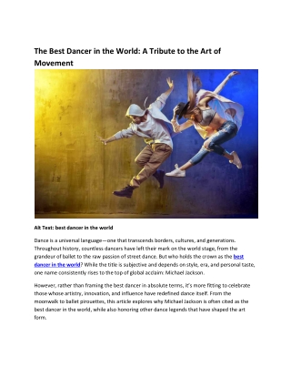 Who is the Best Dancer in the World? Dance Icons Ranked