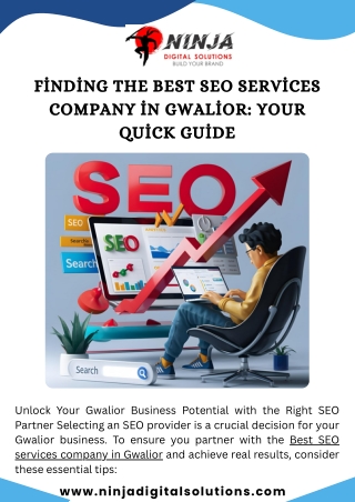 Finding the Best SEO Services Company in Gwalior: Your Quick Guide