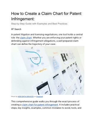 How to Create a Claim Chart for Patent Infringement | IIP Search