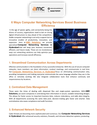 6 Ways Computer Networking Services Boost Business Efficiency
