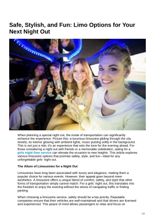 Safe, Stylish, and Fun Limo Options for Your Next Night Out