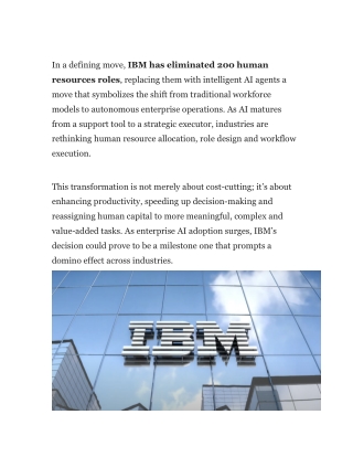 IBM Replaces 200 HR Roles with AI Agents_ Emergence of AI as a Strategic Workforce