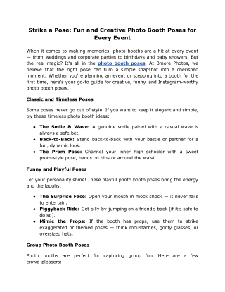 Strike a Pose_ Fun and Creative Photo Booth Poses for Every Event