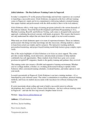 Best Software Training Centre in nagercoil