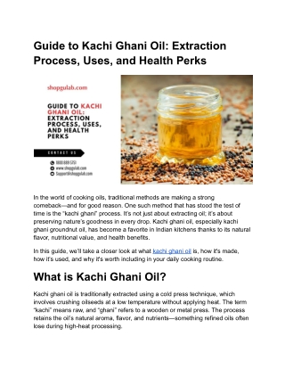 Guide to Kachi Ghani Oil_ Extraction Process, Uses, and Health Perks