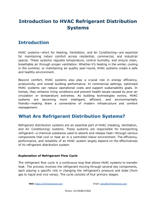 Introduction to HVAC Refrigerant Distribution Systems