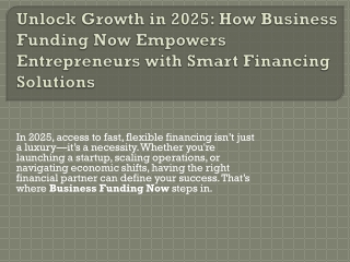 Empower Your Enterprise with Business Funding Now's Tailored Financial Services