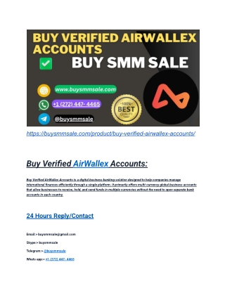 Get Ready for Best 0,9 Sites to Buy Verified AirWallex Accounts