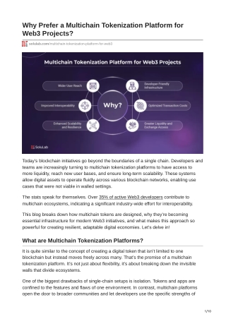 Why Prefer a Multichain Tokenization Platform for Web3 Projects