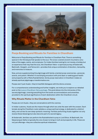 Pooja Booking and Rituals for Families in Chardham