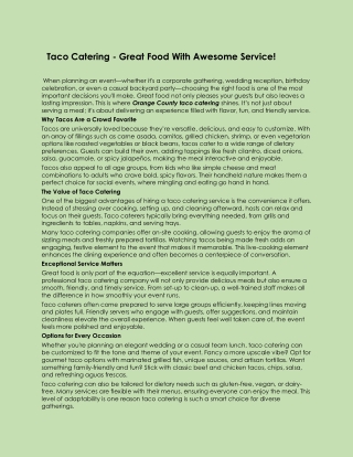 Orange County taco catering