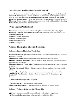 Photoshop Course in Nagercoil