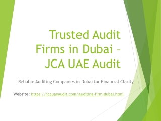 Trusted Audit Firms in Dubai – JCA UAE Audit