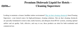 Premium Dishwash Liquid for Hotels – Cleaning Superstore