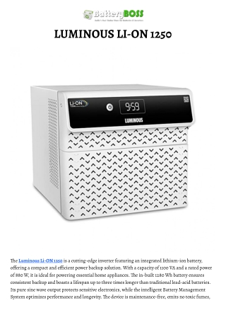 LUMINOUS LI-ON 1250