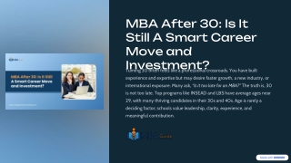 Redefining Success: Pursuing an MBA After 30