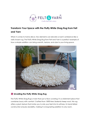 Fluffy White Shag Rug – Elevate Your Space with Plush Comfort