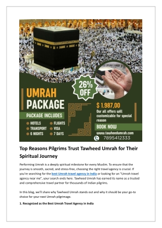 Top Reasons Pilgrims Trust Tawheed Umrah for Their Spiritual Journey