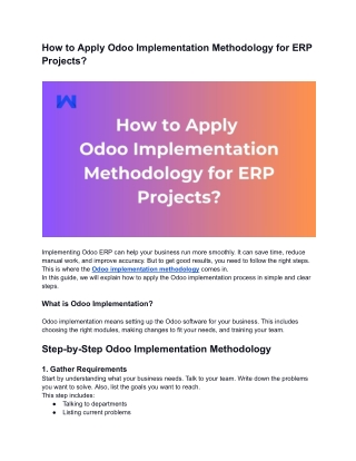 How to Apply Odoo Implementation Methodology for ERP Projects