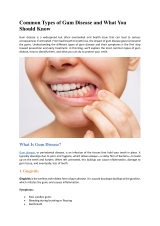 Common Types of Gum Disease and What You Should Know