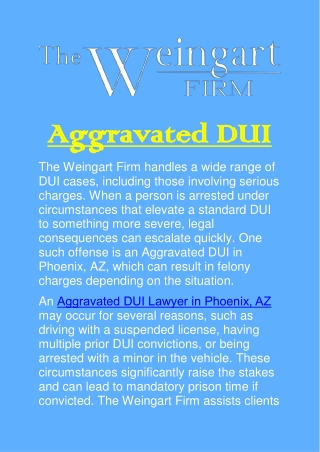 Aggravated DUI in Phoenix, AZ: Common Defenses and Legal Options
