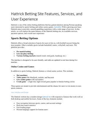 Hattrick Betting Site Feature1