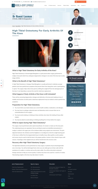 High Tibial Osteotomy for Early Arthritis of the Knee in Koramangala