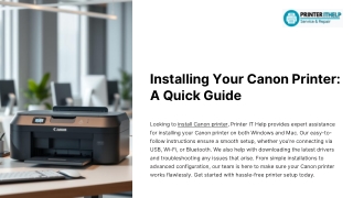 Having Trouble Installing a Canon Printer?