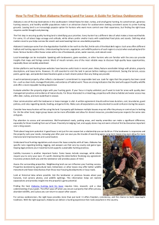 How To Find The Best Alabama Hunting Land For Lease A Guide For Serious Outdoorsmen