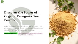 Organic Fenugreek Seed Powder – Nutrient-Rich, Versatile Superfood