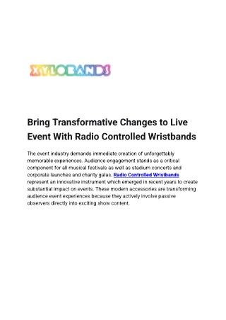 Radio Controlled Wristbands