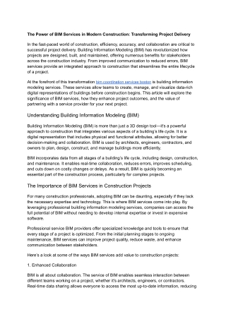 Precision Construction: Rebar Detailing & BIM Modeling
