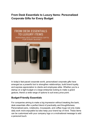 From Desk Essentials to Luxury Items_ Personalized Corporate Gifts for Every Budget