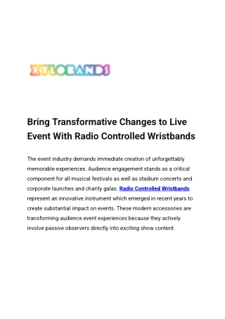 Radio Controlled Wristbands