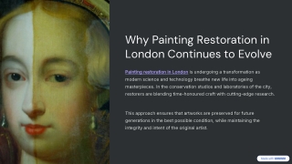 Why Painting Restoration in London Continues to Evolve