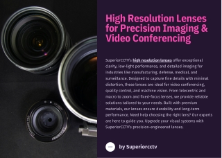 C Mount CCTV Lens & High Resolution Lenses for Clear Imaging