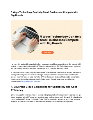5 Ways Technology Can Help Small Businesses Compete with Big Brands