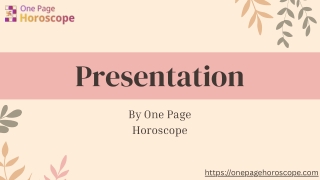 One Page Horoscope – Personalized Astrology Services at a Glance