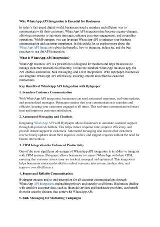 Streamline Communication with WhatsApp API Integration