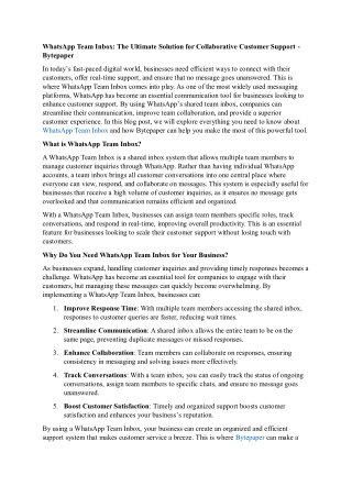 Boost Collaboration with WhatsApp Team Inbox