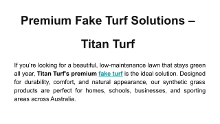 Premium Fake Turf Solutions – Titan Turf