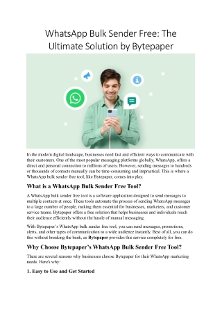 Reach More Customers with WhatsApp Bulk Sender Free