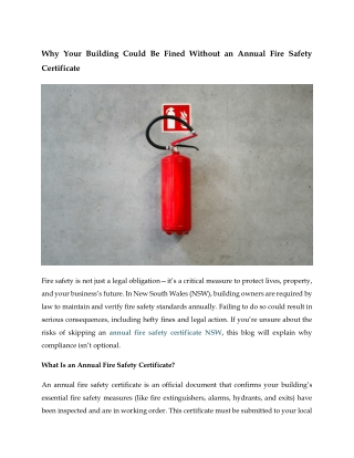 Why Your Building Could Be Fined Without an Annual Fire Safety Certificate