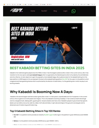 BEST KABADDI BETTING SITES IN INDIA 2025