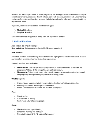 Abortion is a medical procedure to end a pregnancy