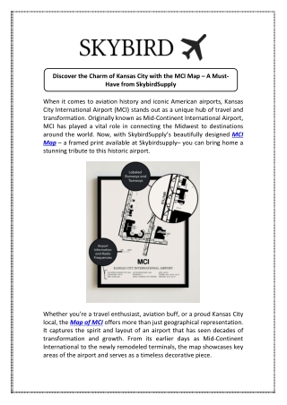 Comprehensive MCI Airport Maps for Travelers | SkyBirdSupply.com