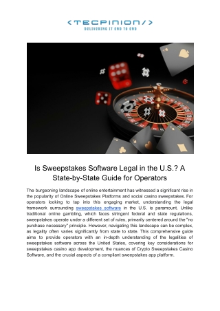 Is Sweepstakes Software Legal in the U.S.? A State-by-State Guide for Operators